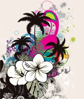 summer grunge background vector illustration