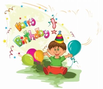 kids birthday party vector illustration