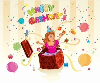 kids birthday party vector illustration