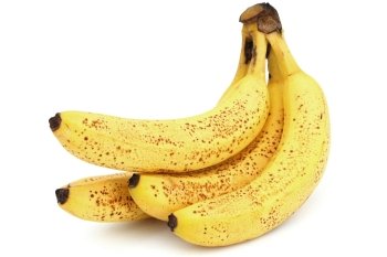 yellow bananas isolated on white