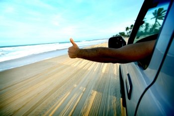beach drive on allroad car