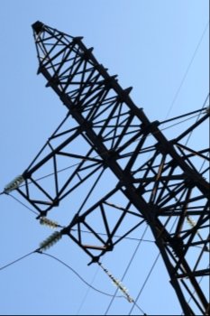power line on blue sky