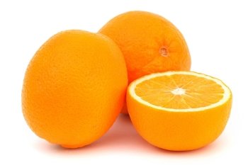 oranges slice pile isolated on white