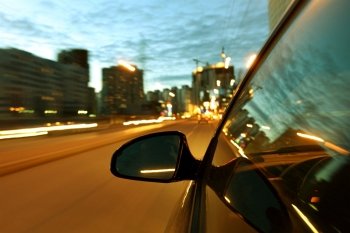 speed car drive blurred inmotion