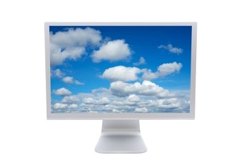 LCD computer monitor over a white background