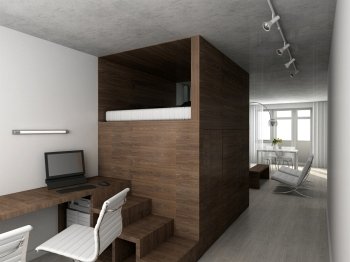 Interioir of modern appartment. 3d render