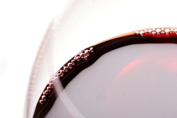 close-up shot of wine. focus on bubbles