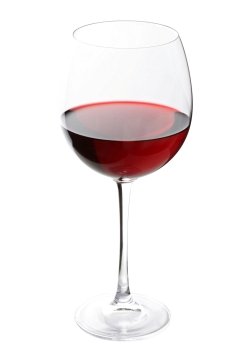 glass of red wine, isolated over white, studio shot