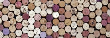 close up panoramic shot of wine corks, digital composite, 30mpix
