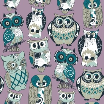 Seamless owl pattern.