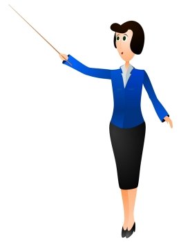Vector illustration of a teacher with a pointer