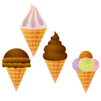 Set of vector images of ice cream