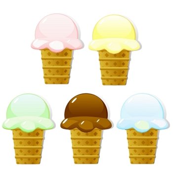 Collection of vector pictures of ice cream