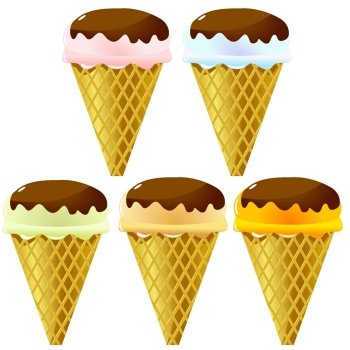 Collection of vector illustrations of ice cream