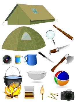 Vector collection of tourist accessories
