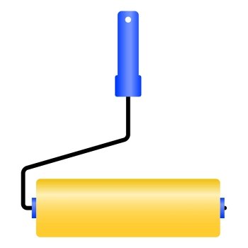 The new roller for painting. Vector illustration.