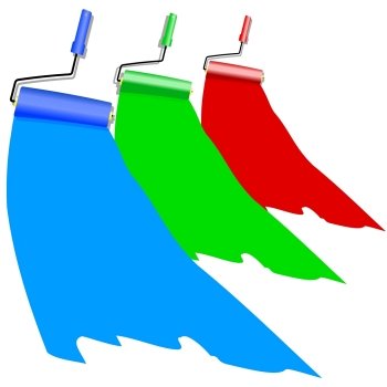 Three roller for painting. Vector illustration.