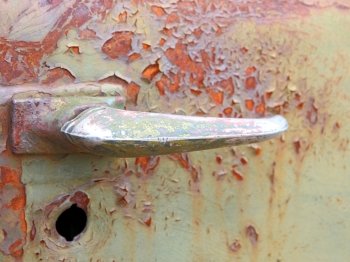 rusty old car handle