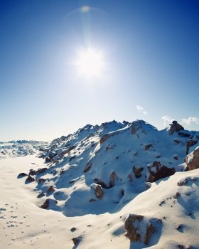 beautiful winter sunny day landscape photo