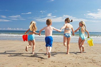 Children on beach vacation