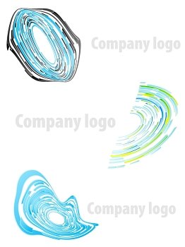 Vector illustration of three highly detailed abstract company logos.
