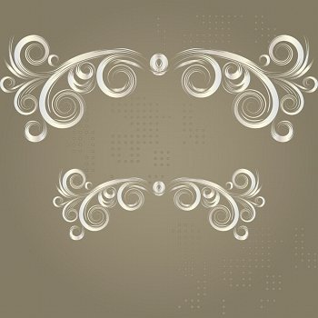 Vintage grunge frame with white swirl  on a brown background