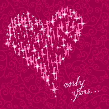 valentine´s day card, vector, romantic heart with copy space