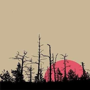 sun in wood on brown background, vector illustration