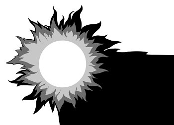 sun on white background, vector illustration