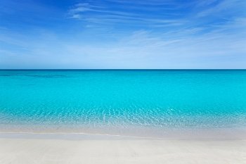 beach tropical with white sand and turquoise water under blue sky