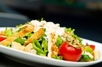 Ceasar salad served in restaurant
