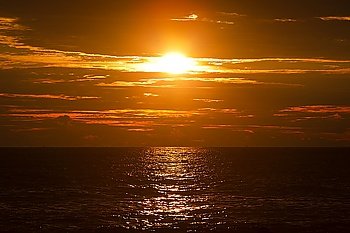 Ocean sunset with great cloudscape. Mirissa, Sri Lanka
