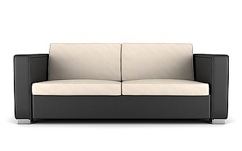 modern black and beige couch isolated on white background