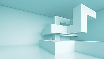 3d Illustration of Blue Futuristic Architecture Background