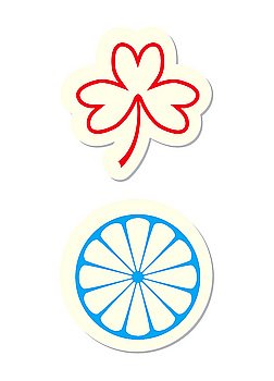 Clover and Citrus Icons Isolated on White