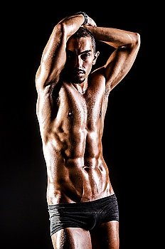 Bodybuilder with muscular body