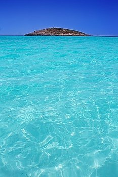beach Illetas Illetes in Formentera near Ibiza with aqua water