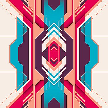 Futuristic abstraction with colorful shapes 