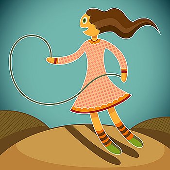 Girl with jump rope 