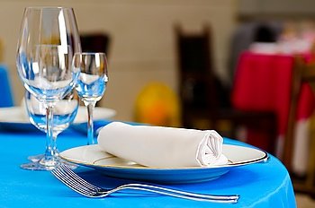 view of served table at restaurant