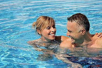 Man and woman in a swimming pool