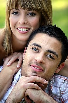 portrait of smiling young couple