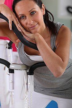woman resting after cardio exercise