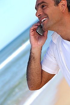Mobile phone on the beach
