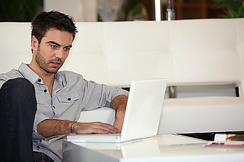Man checking his emails