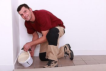 Pouring floor tiler product