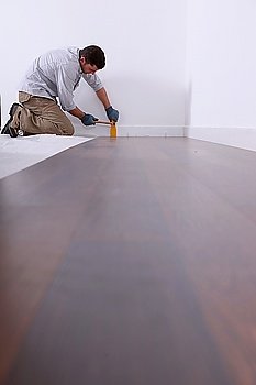Laying a parquet.