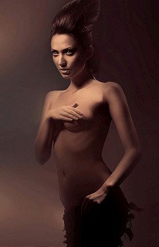 erotic nude woman in dark