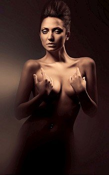 sexy nude woman in dark
