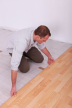 portrait of a man laying parquet